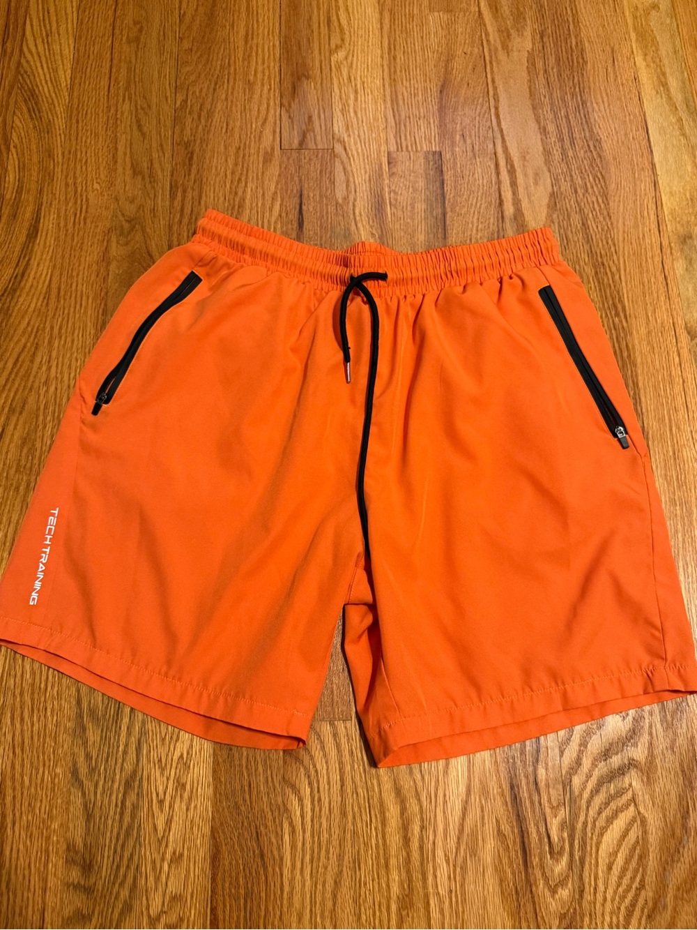 SHEIN Orange Athletic Shorts with Black Accents